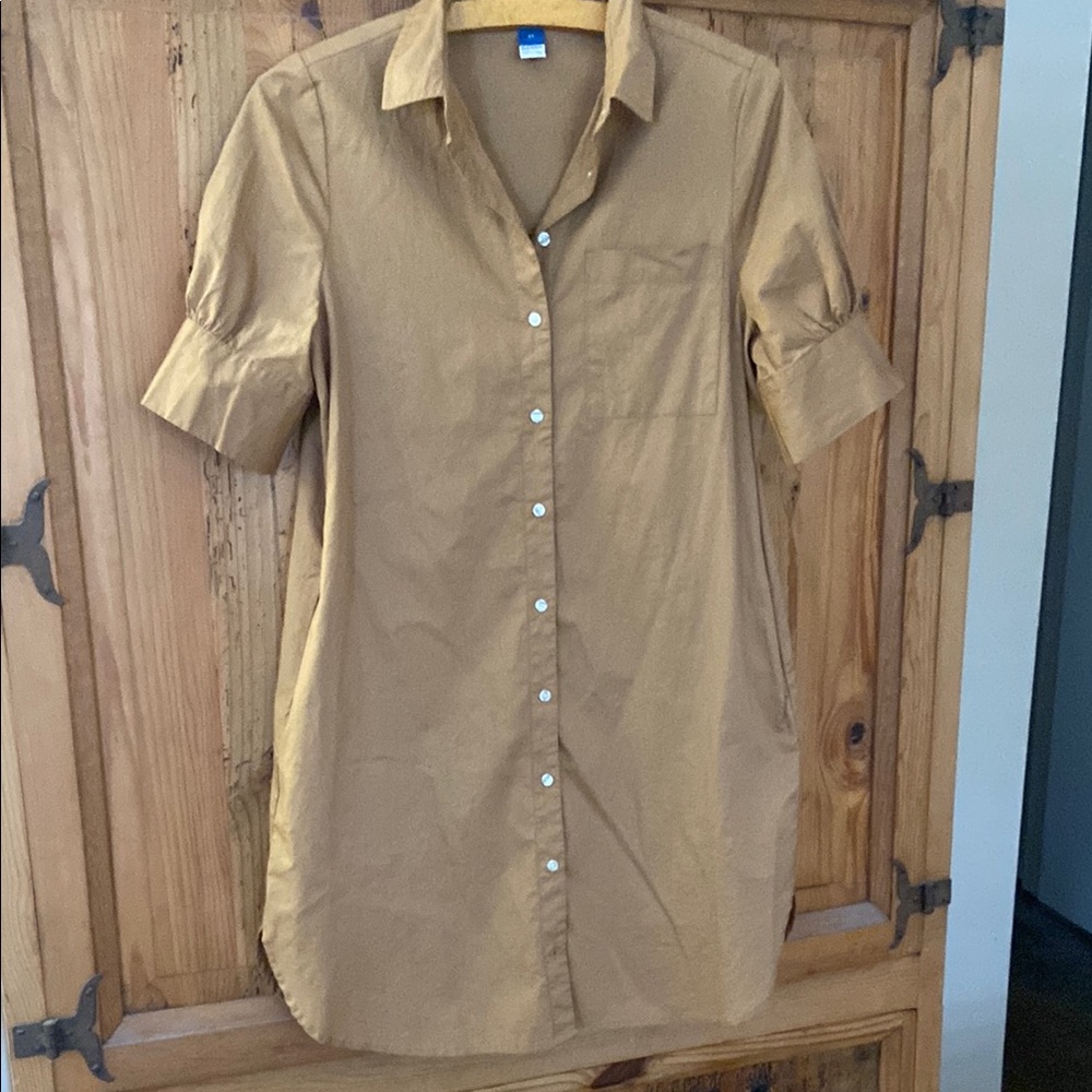 Old Navy Tan button up Shirt dress